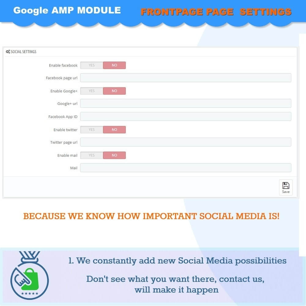 Google AMP Module - Frontpage Page Settings