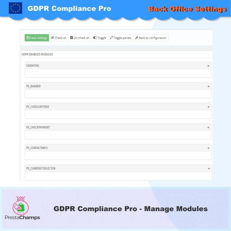GDPR Compliance PRO - Manage Modules