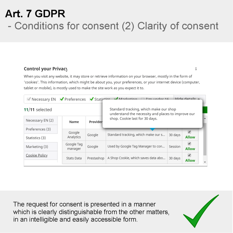 Conditions for consent - Clarity of consent
